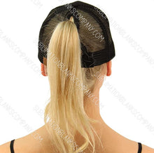 Load image into Gallery viewer, Structured Distressed Ponytail Criss Cross Back Baseball Trucker Hat Cap
