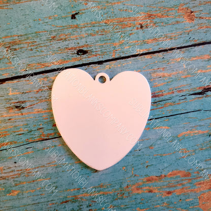 Heart 2-sided Pet ID Tag Sublimation/Laserable Blank with Hanging Ring