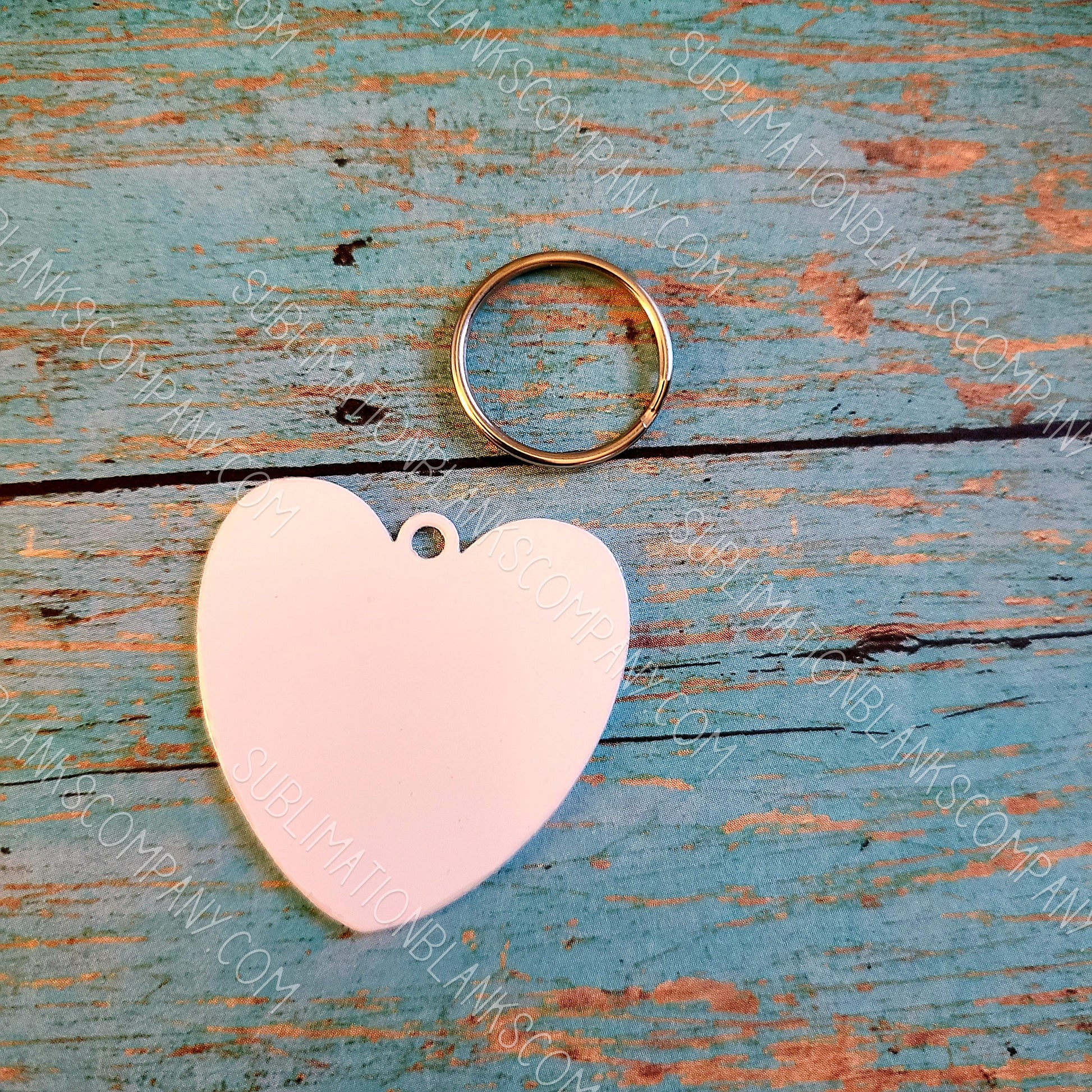 Heart 2-sided Pet ID Tag Sublimation/Laserable Blank with Hanging