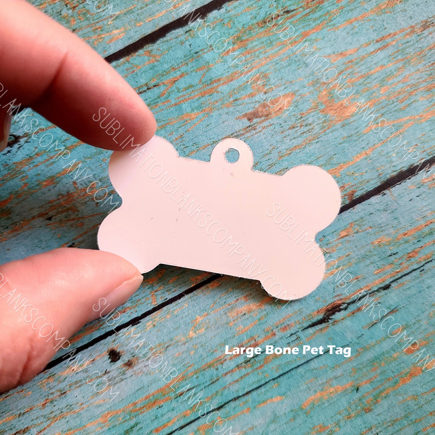 2-sided Dog Bone Shape Dog Pet ID Tag Aluminum Metal Sublimation/Laserable Blank with Hanging Ring