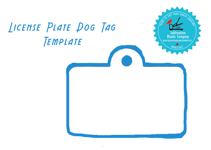 2-sided Rectangle License Plate Pet ID Tag Sublimation/Laserable Blank  with Hanging Ring