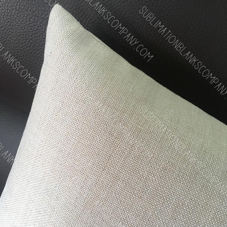 Rectangle and Lumbar White or Natural Linen Burlap Pillow Cover Sublimation Blank. 2 sided