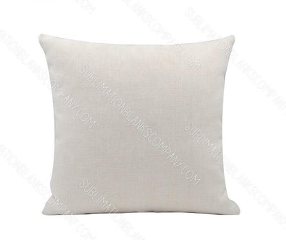 15.5" Square Natural or White Linen Burlap Pillow Cover Sublimation Blank