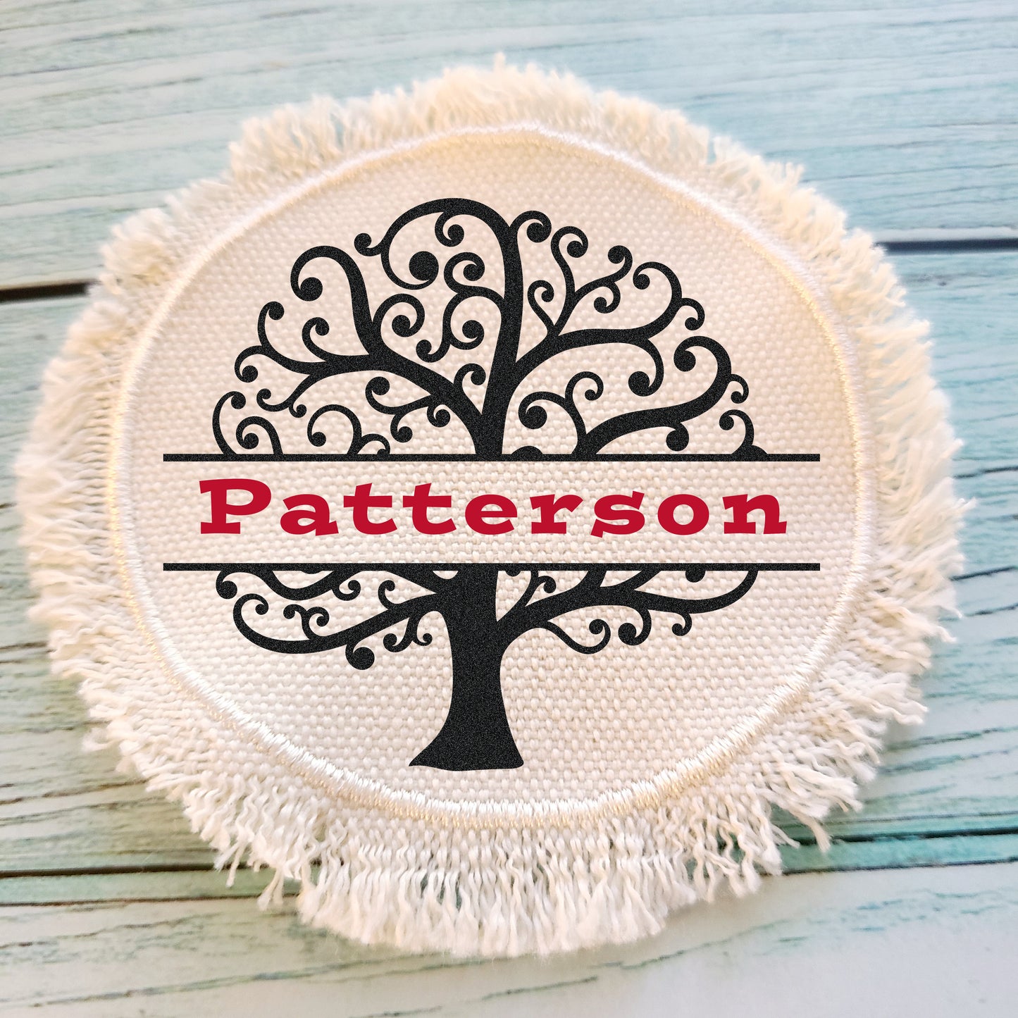 10 pcs! Round Raggy Distressed Burlap Center Stitched Hat Patch Sublimation Blank with Glue Paper