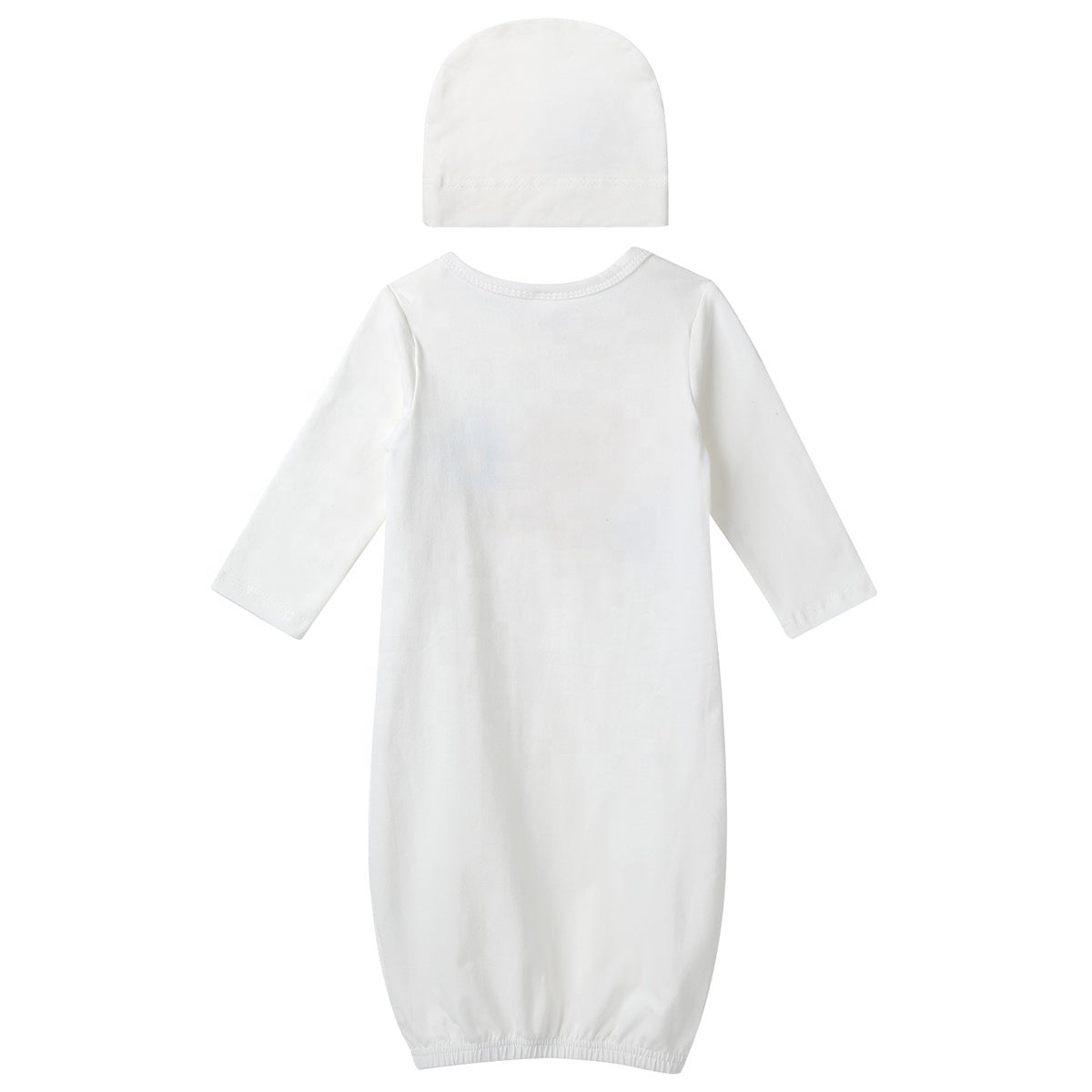 Newborn Baby Sleeping Gown and Hat Sublimation Blank Set. 0-3 Months Size.